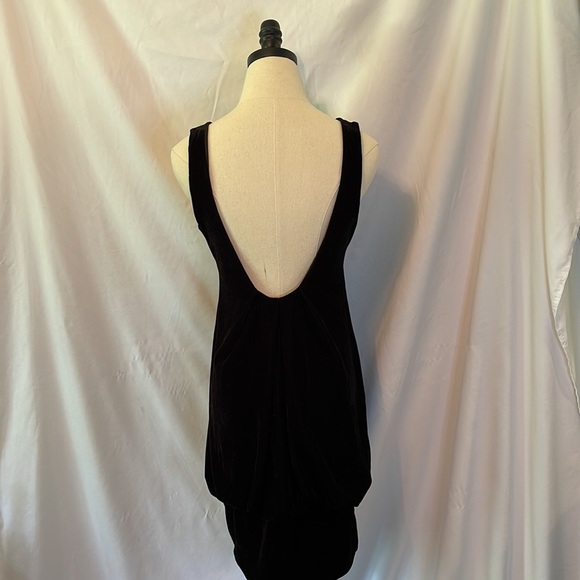 Black Velvet Scoop Back Dress - Picture 6 of 7